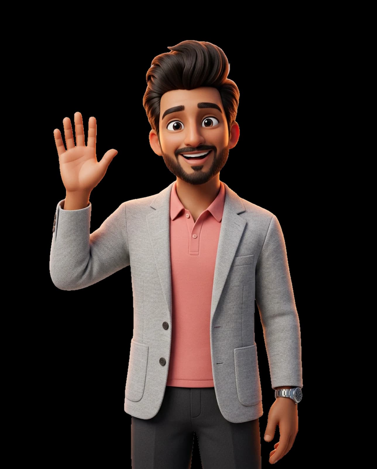 3D character of Sandeep Kumar Panda waving